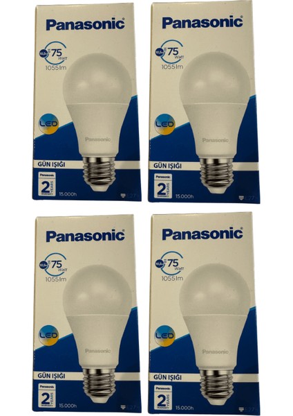 10,5W (75W) 4000K (Günışığı) E27 Duylu LED Ampul (4 Adet)