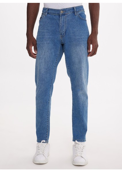 Normal Bel Dar Mavi Erkek Denim Pantolon TC5002