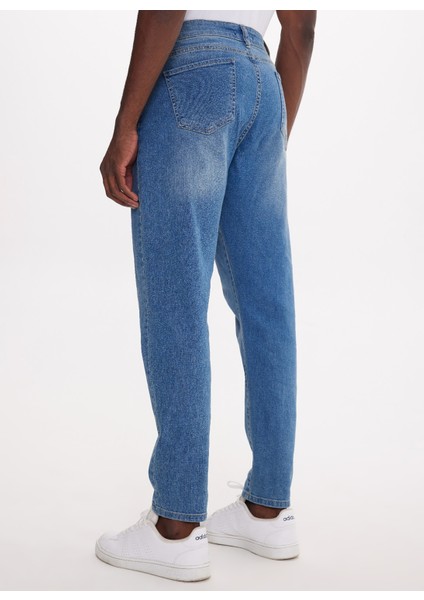 Normal Bel Dar Mavi Erkek Denim Pantolon TC5002