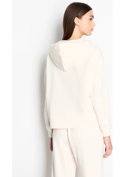 Kapüşon Yaka Baskılı Ekru Kadın Sweatshırt 6RYM95 fiyatları