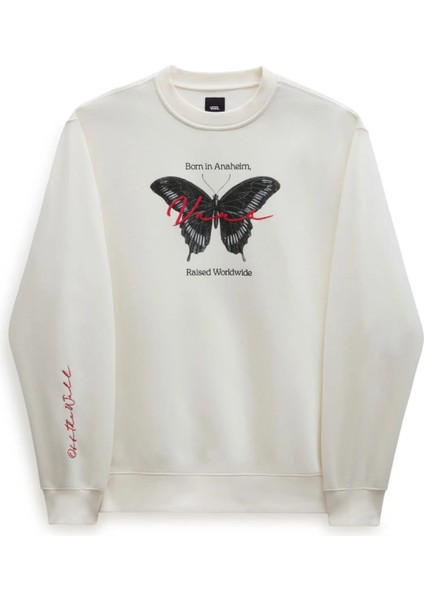 Krem Erkek Yuvarlak Yaka Sweatshirt VN000ABMFS81 Born In Anaheım Loo
