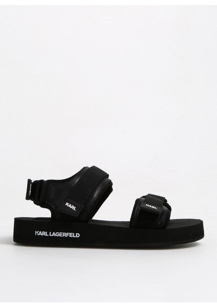 Karl Lagerfeld Siyah Erkek Sandalet Atlantık Double Strap