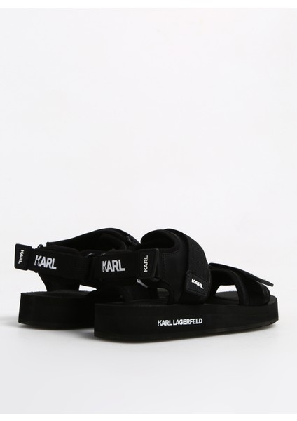 Karl Lagerfeld Siyah Erkek Sandalet Atlantık Double Strap