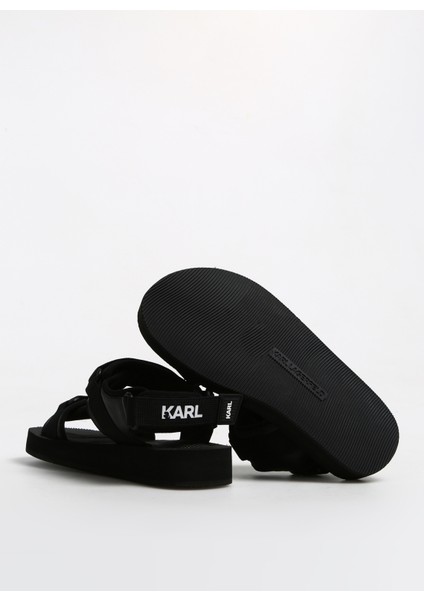 Karl Lagerfeld Siyah Erkek Sandalet Atlantık Double Strap