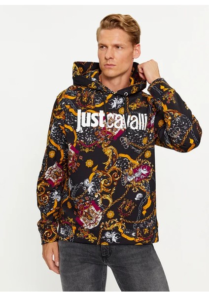 Kapüşon Yaka Siyah Erkek Sweatshırt 75OAI3C1