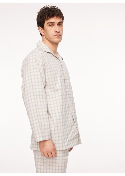 Mavi - Beyaz Erkek Pijama Takımı TDNPJM001096