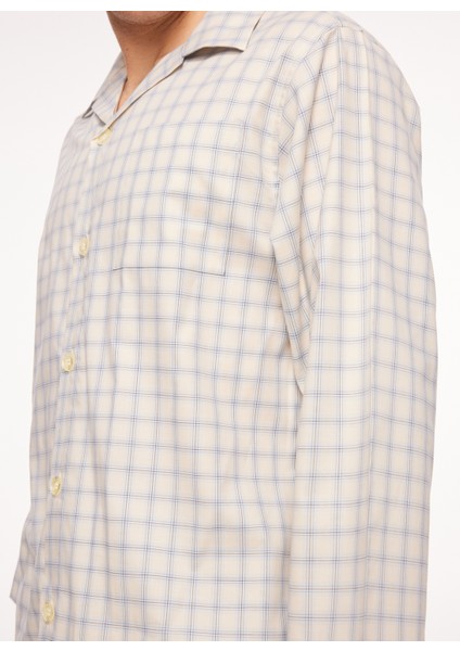 Mavi - Beyaz Erkek Pijama Takımı TDNPJM001096