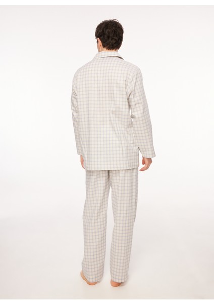 Mavi - Beyaz Erkek Pijama Takımı TDNPJM001096
