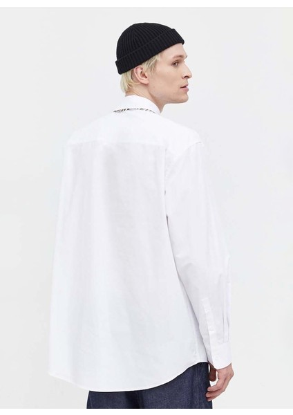 Normal Beyaz Erkek Gömlek 236D1603_KLJ Monogram Shırt fiyatları