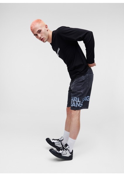 Bisiklet Yaka Siyah Erkek T-Shirt 235D1708_KLJ Regular Lslv Tee modelleri