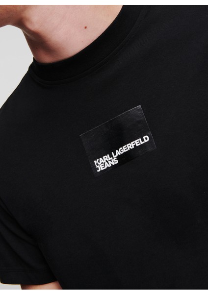 Bisiklet Yaka Siyah Erkek T-Shirt 236D1700_KLJ Regular Sslv Logo Tee