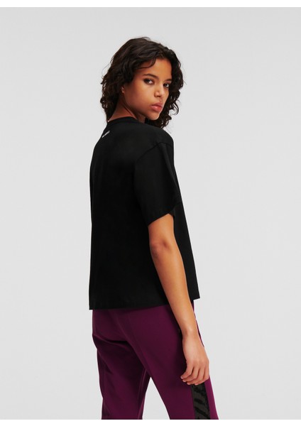 Bisiklet Yaka Baskılı Siyah Kadın T-Shirt 236W1714 fırsatları