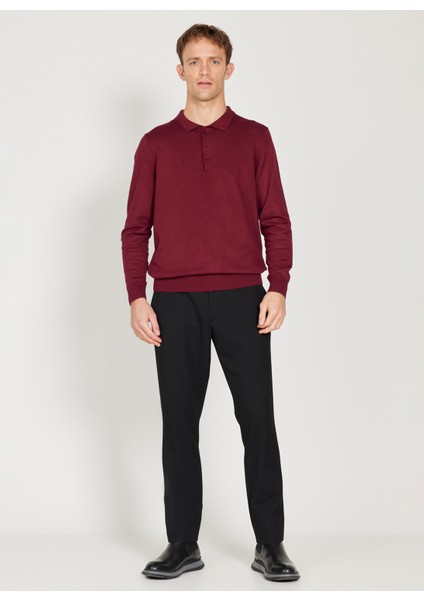 ALTINYILDIZ CLASSICS Erkek Bordo Standart Fit Normal Kesim Polo Yaka Triko Kazak fiyatları