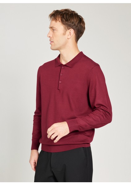 ALTINYILDIZ CLASSICS Erkek Bordo Standart Fit Normal Kesim Polo Yaka Triko Kazak modelleri