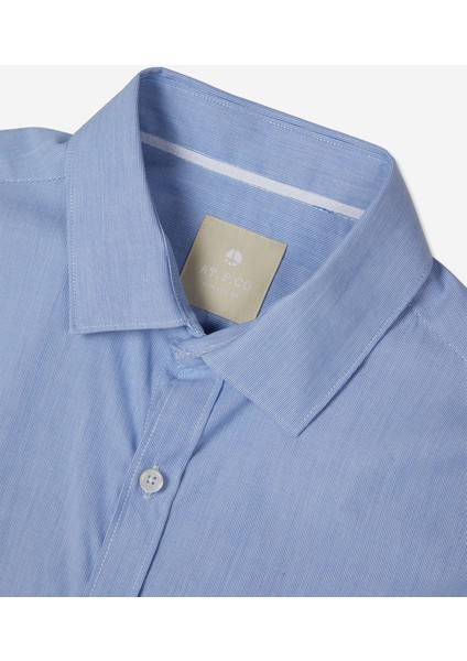 Slim Fit Gömlek Yaka Mavi Erkek Gömlek A276Carlprıncı- modelleri