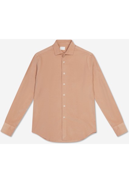 Slim Fit Gömlek Yaka Turuncu Erkek Gömlek A276Jordaneıffelb