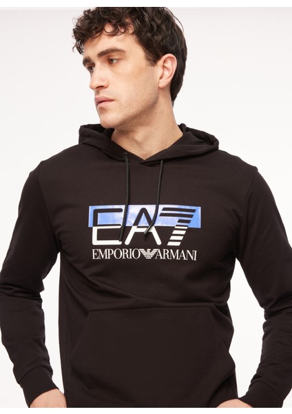 Kapüşon Yaka Siyah Erkek Sweatshırt 6RPM62PJ05Z1200