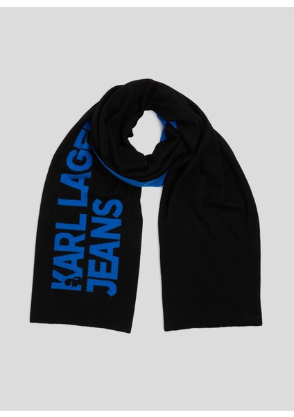 Siyah Erkek Atkı 236D3301_KNITTED Logo Scarf