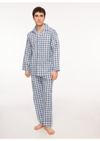 Mavi - Beyaz Erkek Pijama Takımı TDNPJM001082 fiyatları
