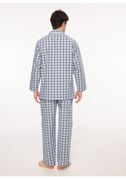 Mavi - Beyaz Erkek Pijama Takımı TDNPJM001082 indirimleri