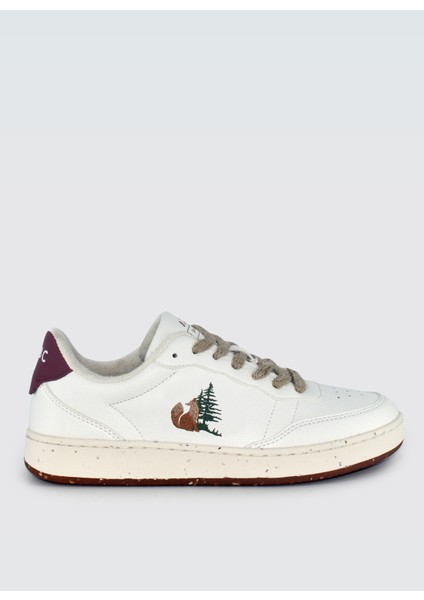 Beyaz - Bordo Kadın Sneaker Shacbean200F