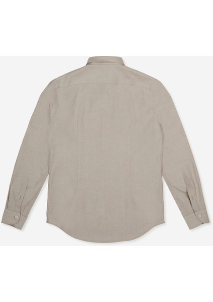 Slim Fit Gömlek Yaka Açık Kahve Erkek Gömlek A276Carloxfı fiyatları