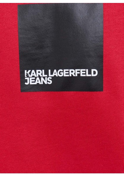 Bisiklet Yaka Kırmızı Erkek Sweatshırt 231D1804_Klj Regular Logo Sweat