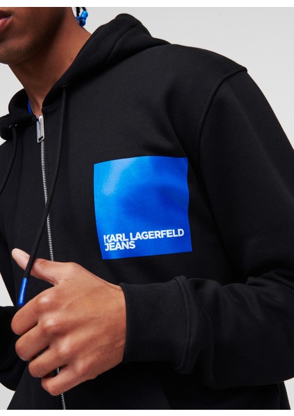 Kapüşon Yaka Siyah Erkek Sweatshırt 235D1803_Klj Regular Zıp Up Hoodıe modelleri