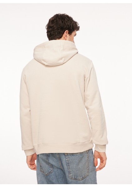 Kapüşon Yaka Gümüş Erkek Sweatshırt 6RPM17PJSLZ1716
