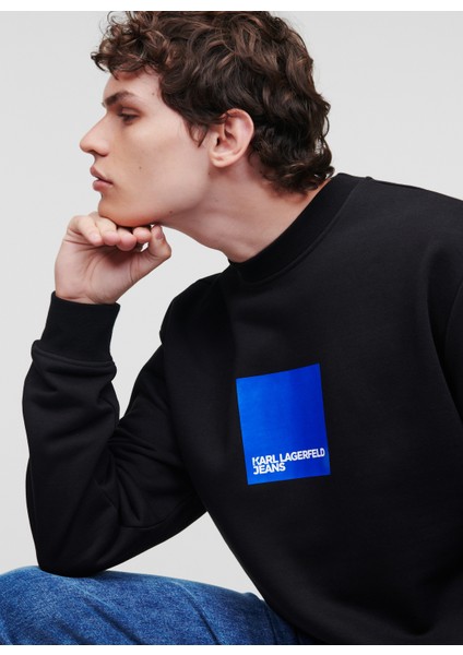 Bisiklet Yaka Siyah Erkek Sweatshırt 231D1804_Klj Regular Logo Sweat fiyatları