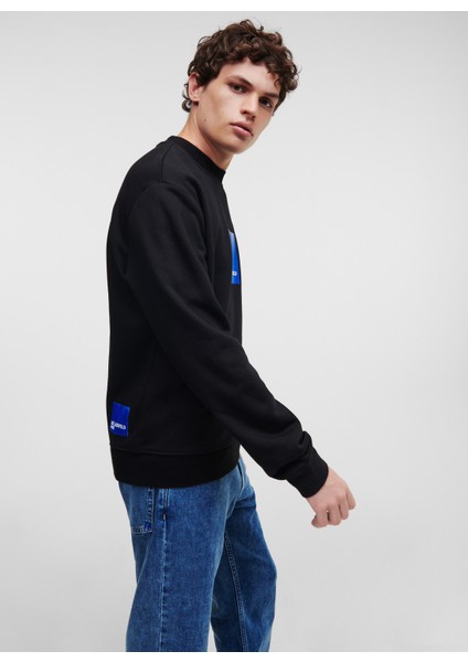 Bisiklet Yaka Siyah Erkek Sweatshırt 231D1804_Klj Regular Logo Sweat modelleri