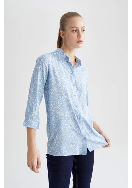 Regular Fit Gömlek Yaka Uzun Kollu Tunik M6327AZ22SM