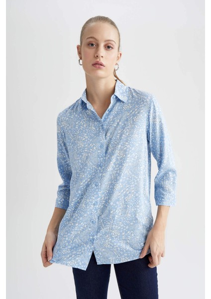 Regular Fit Gömlek Yaka Uzun Kollu Tunik M6327AZ22SM modelleri