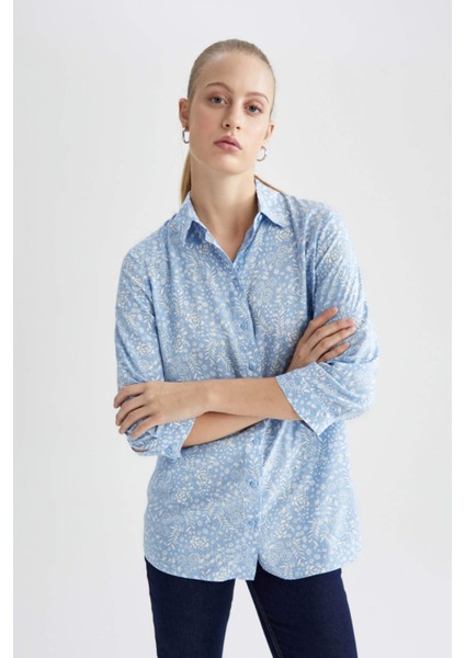 Regular Fit Gömlek Yaka Uzun Kollu Tunik M6327AZ22SM fırsatları