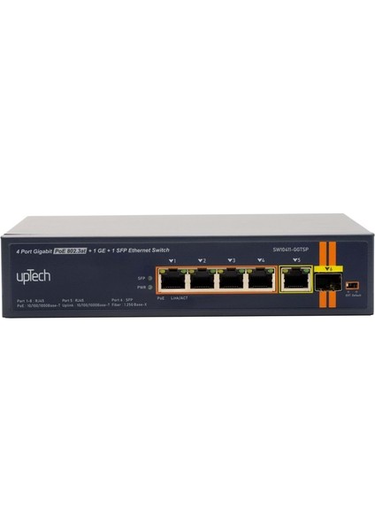 Unmanaged 4x 10/100/1000M Poe + 1X1000BASE-T RJ45 + 1 x Ge Sfp 75W Poe Ethernet Switch