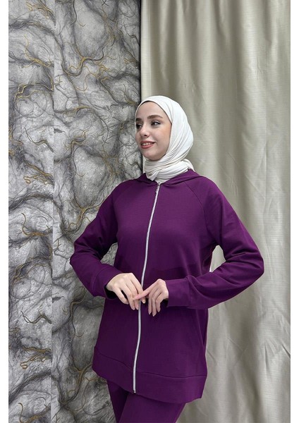 ​kapşonlu Cep Detayli Eşofman Takımı BRC1602 Mor fiyatları