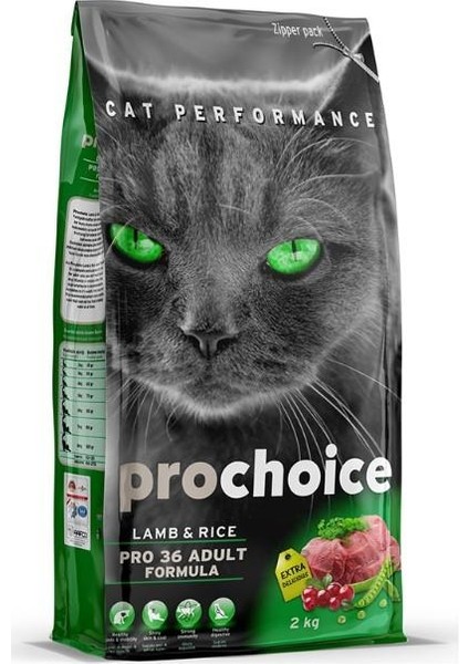 Prochoice PRO36 Lamb Rice Kuzulu Prinçli Yetişkin Kedi Maması 15 kg