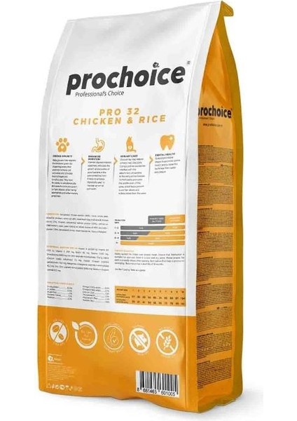 Prochoice PRO32 Chicken Rice Kısırlaştırılmış Kedi Maması 15 kg