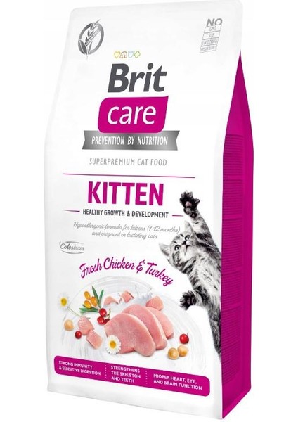 Tahılsız Tavuklu ve Hindili Yavru Kedi Maması 2 kg