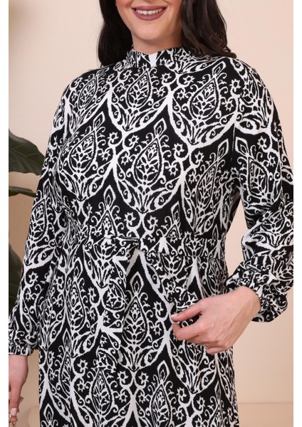 Kadin Hakim Yaka Buyuk Beden Elbise Tesettur Viskon Kumas Pileli ve Piliseli Elbise fiyatları