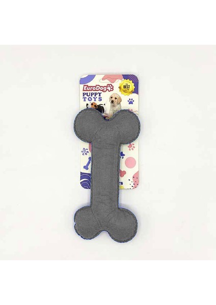 Tazemama Eurodog Puppy Pet Toys Kemik Gri