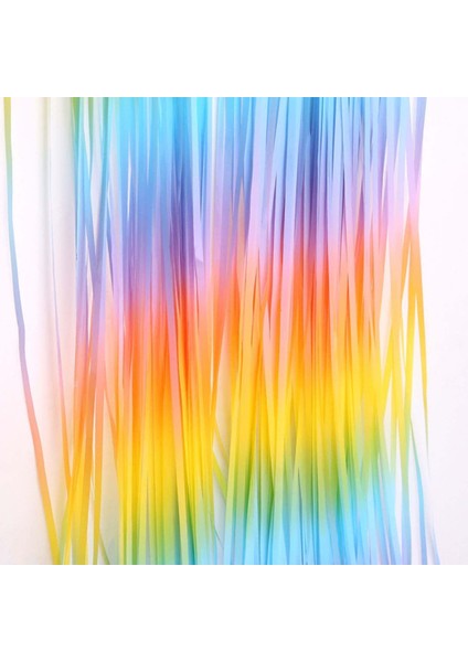 Metalize Arka Fon Kapı Perdesi Makaron Gökkuşağı 100 x 200 cm