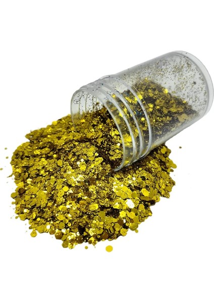 Epoksi Süsleme Glitter Açık Sarı Gold  Pul 5 gr