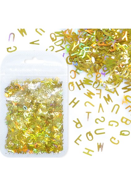 Epoksi Süsleme Glitter  Harf Pul Gold 5 gr