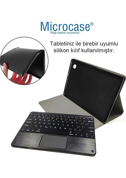Samsung Galaxy Tab S9 Fe X510 10.9 Inch Tablet Bluetooth Touchpad Klavye + Standlı Kılıf - Bkk5