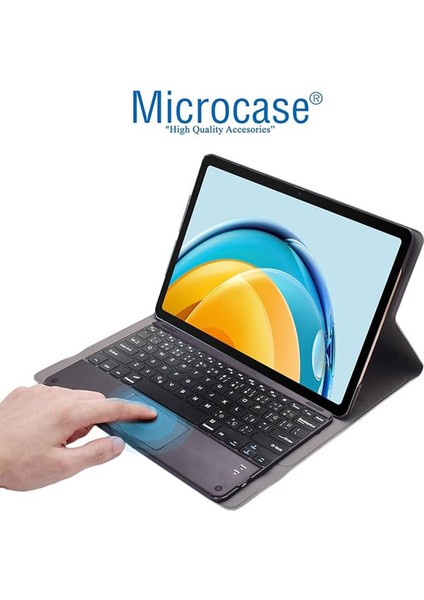 Samsung Galaxy Tab S9 Fe X510 10.9 Inch Tablet Bluetooth Touchpad Klavye + Standlı Kılıf - Bkk5