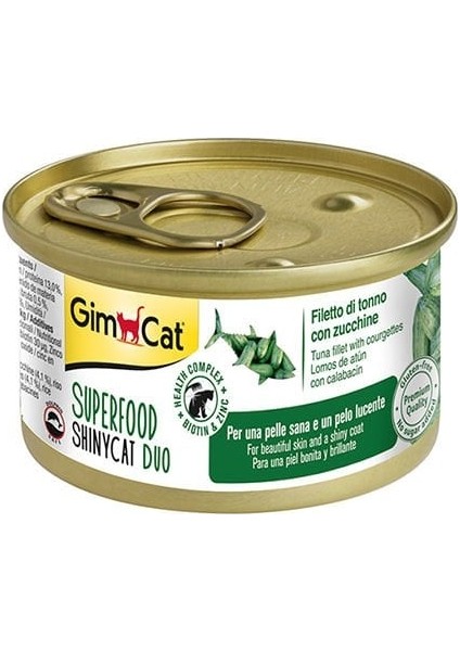 Gimcat Shinycat Kıyılmış Fileto Tuna ve Kabaklı Yetişkin Kedi Konserve Maması 70 gr