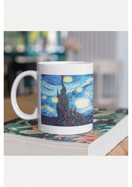 Van Gogh Yıldızlı Gece Beyaz Kupa