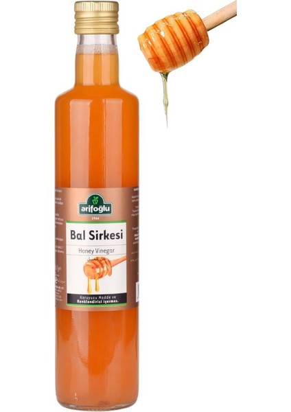 Bal Sirkesi 500ML - Doğal Fermantasyon Içilebilir Katkısız Cam Şişe