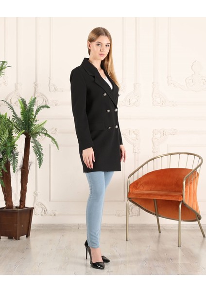 Düğmeli Kadın Blazer Ceket